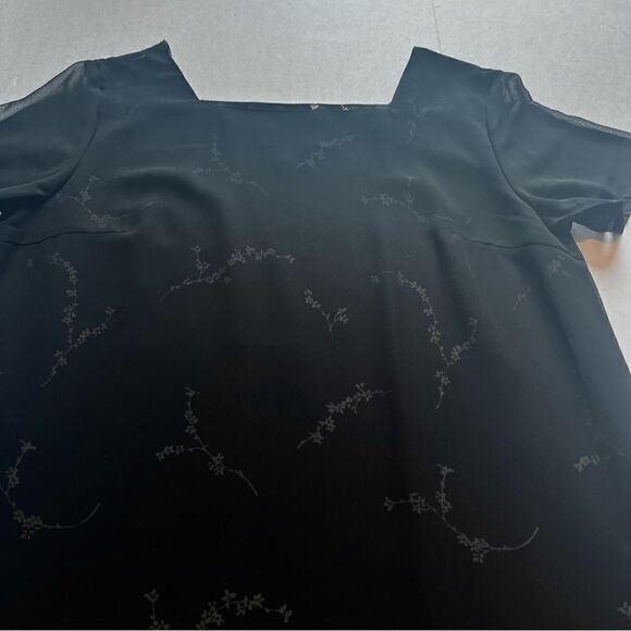 Beautiful Vintage Impressions Maxi Dress with gauze overlay Size M Black/Blue - Picture 3 of 10